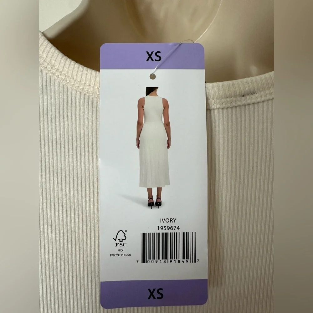 Dkny Cream Pleated Sleeveless Midi Dress - Picture 4 of 10